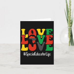 Speciale Educator Love Groovy Vrouwen Zwart Geschi Kaart