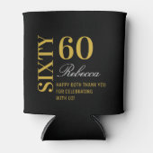 Speciale Elegant Black Gold 60-jarige verjaardag Blikjeskoeler (Voorkant)