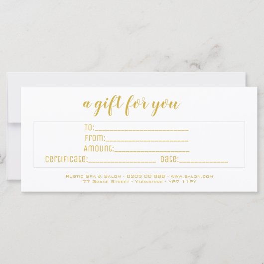 Speciale Elegant White & Gold Script Business (Voorkant)