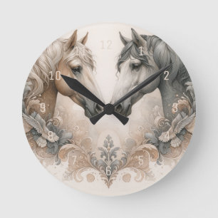 Speciale Elegante Paarden Muurklok Ronde Klok