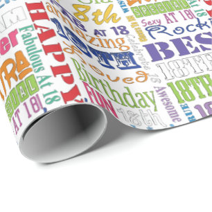 Speciale en unieke 18e geboorte-feestdag-cadeau cadeaupapier