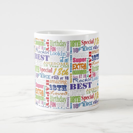 Speciale en unieke 18e geboorte-feestdag-cadeau grote koffiekop (Voorkant)