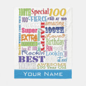 Speciale en unieke cadeaus van de 100e verjaardag fleece deken (Voorkant)