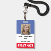 SPECIALE EVENEMENT CUSTOM SECURITY PASS - Foto ID. Badge (Voorzijde met lanyard)