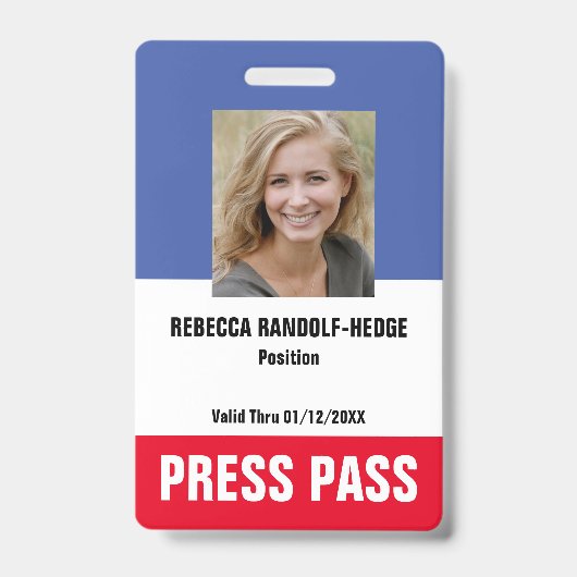SPECIALE EVENEMENT CUSTOM SECURITY PASS - Foto ID. Badge (Voorzijde)