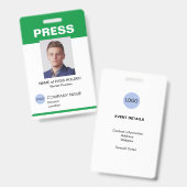 Speciale Evenement Gast Pers Medewerker I.D. Badge (Voor- en achterkant)