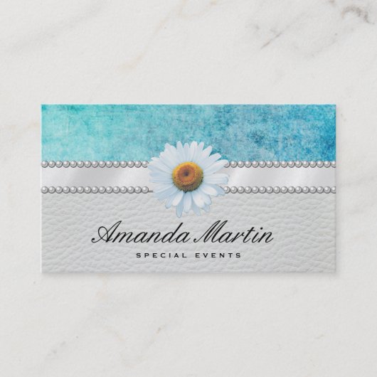 Speciale Evenementen Klassiek Blauw Grunge Visitekaartje (Voorkant)