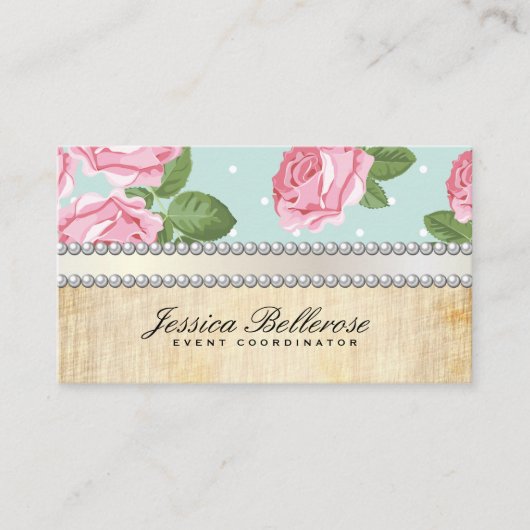 Speciale evenementen | Rozen en Polka Dots Visitekaartje (Voorkant)