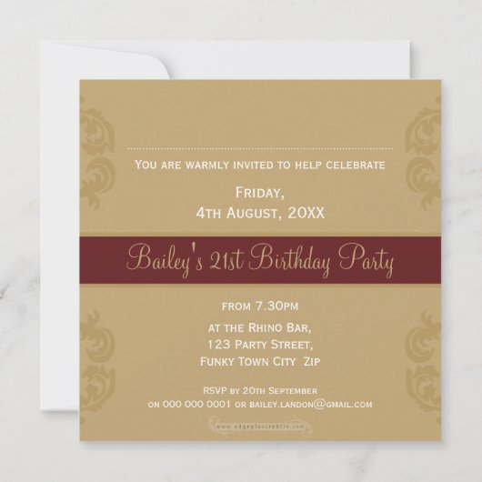 SPECIALE EVENEMENTEN UITNODIGINGEN:: finesse 1SQ Kaart (Achterkant)