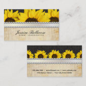 Speciale Evenementen | Vintage, Zonnebloemen Visitekaartje (Voorkant / Achterkant)