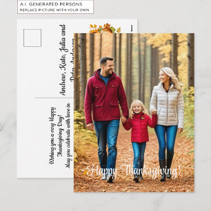 Speciale familie foto Fijne Thanksgiving Feestdagenkaart