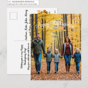 Speciale familiefoto Prettig Thanksgiving Feestdagenkaart