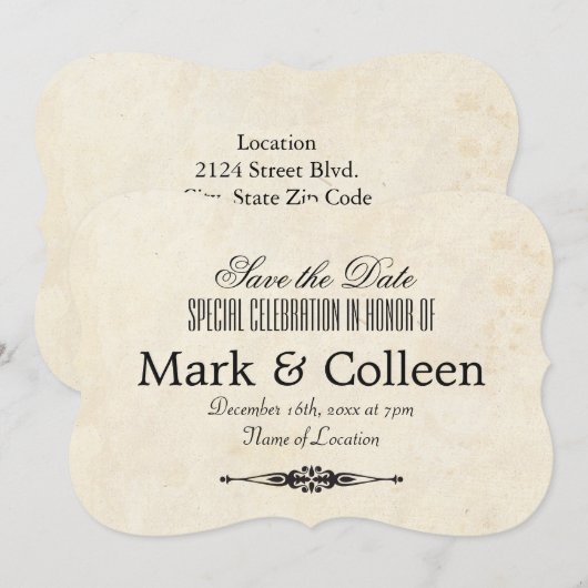 speciale feestverandering 2 save the date (Voorkant / Achterkant)