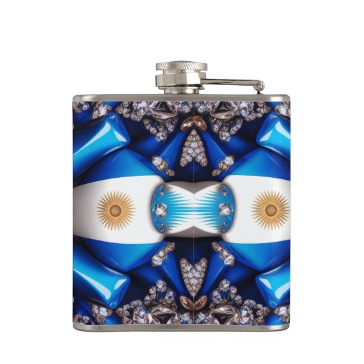 Speciale fles met Argentijnse kleuren Design Heupfles (Achterkant)