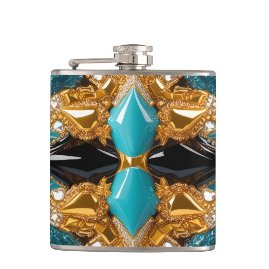 Speciale fles met Bahamas Kleuren Design Heupfles (Voorkant)