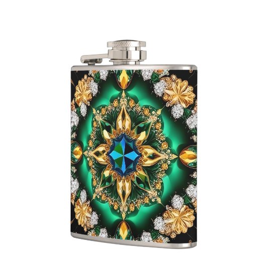 Speciale fles met Braziliaanse kleuren Design Heupfles (Links)