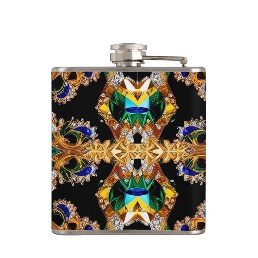 Speciale fles met Braziliaanse kleuren Design Heupfles (Achterkant)