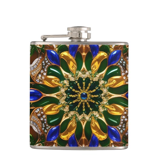 Speciale fles met Brazilië Kleuren Design Heupfles (Voorkant)