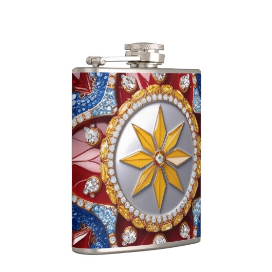 Speciale fles met Colombiaanse kleuren Design Heupfles (Rechts)