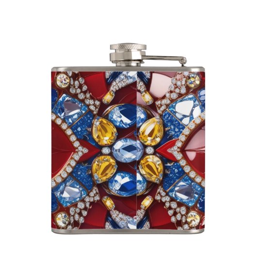 Speciale fles met Colombiaanse kleuren Design Heupfles (Achterkant)