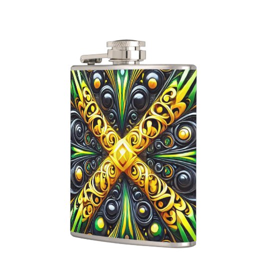 Speciale fles met Jamaican Colors Design Heupfles (Links)