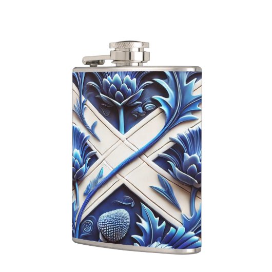 Speciale fles met Scottish Thistles Design Heupfles (Links)
