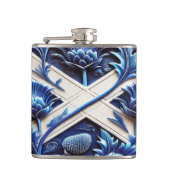 Speciale fles met Scottish Thistles Design Heupfles (Voorkant)