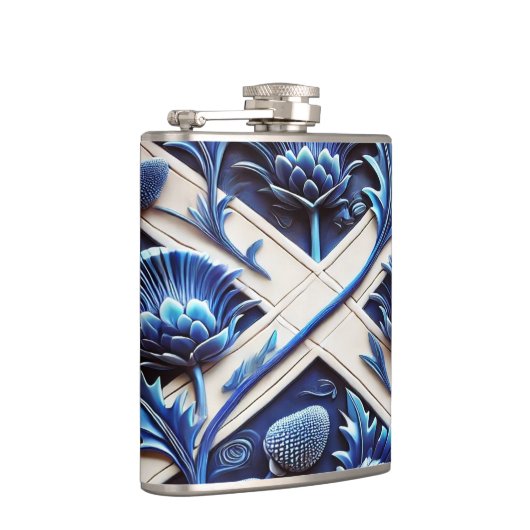 Speciale fles met Scottish Thistles Design Heupfles (Rechts)