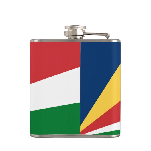 Speciale fles met Seychellen kleuren Design Heupfles (Achterkant)