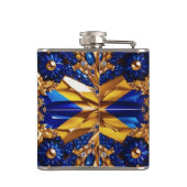 Speciale fles met Zweden Kleuren Design Heupfles (Achterkant)