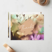 Speciale Floral bedankkaart Notitiekaartje (Voorkant / Achterkant in situ)