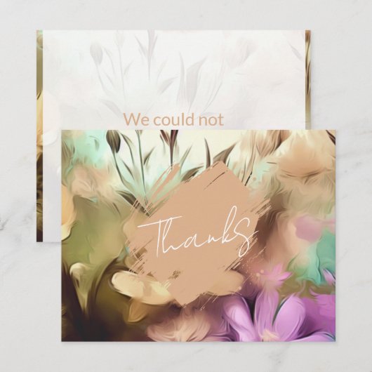 Speciale Floral bedankkaart Notitiekaartje (Voorkant / Achterkant)
