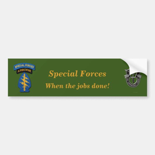 Speciale Forces Green Berets patch Bumpersticker (Voorkant)