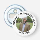 Speciale foto elegante pensioneringsfeest button flesopener (Voorkant)