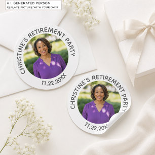 Speciale foto elegante verjaardagsfeest ronde sticker
