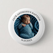 Speciale foto jongensdoop favor ronde button 5,7 cm (Voorkant)