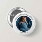 Speciale foto jongensdoop favor ronde button 5,7 cm (Voorkant /achterkant)