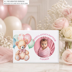 Speciale foto meisjes doop favor magneet