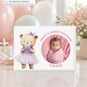 Speciale foto meisjes doop favor magneet