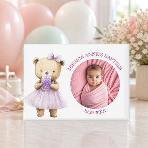 Speciale foto meisjes doop favor magneet