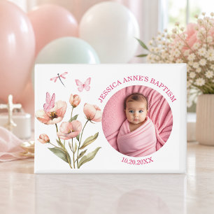 Speciale foto meisjes doop favor magneet