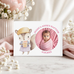 Speciale foto meisjes doop favor magneet