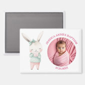 Speciale foto meisjes doop favor magneet (Voorkant / Achterkant)