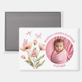 Speciale foto meisjes doop favor magneet (Voorkant / Achterkant)