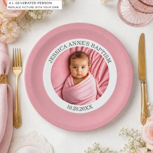 Speciale foto meisjesdoop   papieren bordje