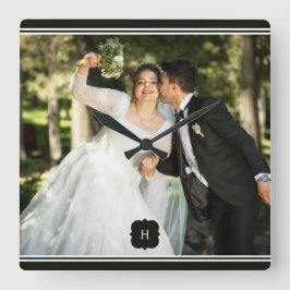 Speciale Foto toevoegen Wedding Wall Clock Vierkante Klok