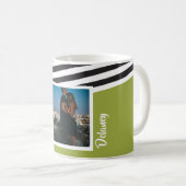 Speciale foto van Bright Groene strips Koffiemok (Voorkant rechts)