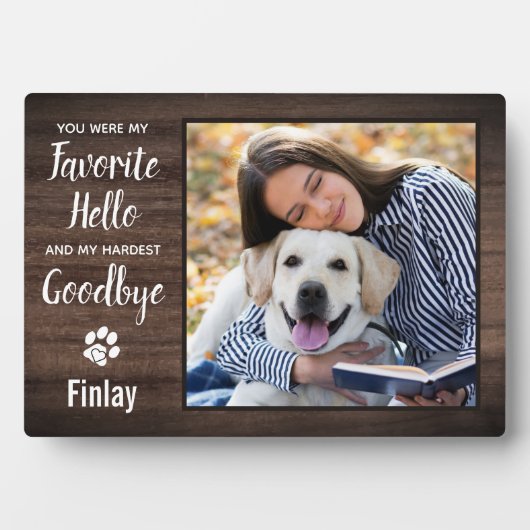 Speciale foto van Rustic Pet Memorial Fotoplaat (voorkant)