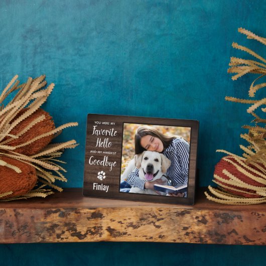 Speciale foto van Rustic Pet Memorial Fotoplaat (Zijkant)
