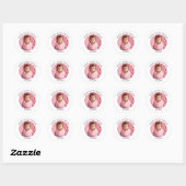 Speciale fotomeisje doopgunst ronde sticker (Vel)